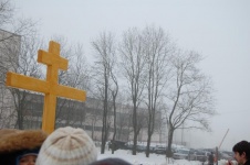 Освящение первого поклонного креста 25.01.2009